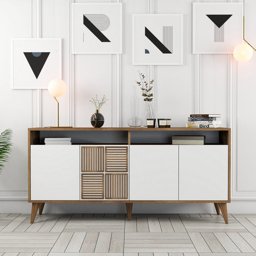 Asir Credenza con 4 ante Milan 160 Bianco