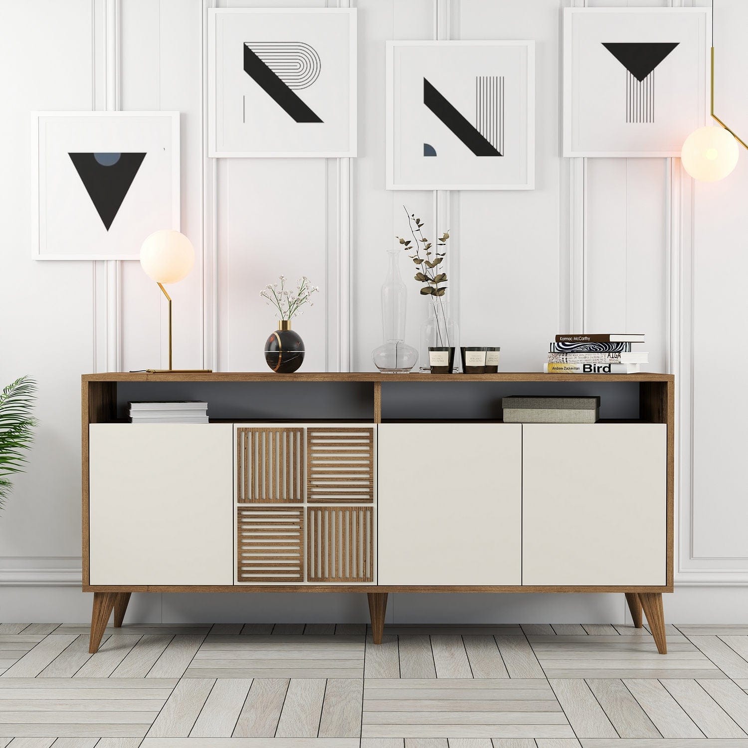 Asir Credenza con 4 ante Milan 160 Crema