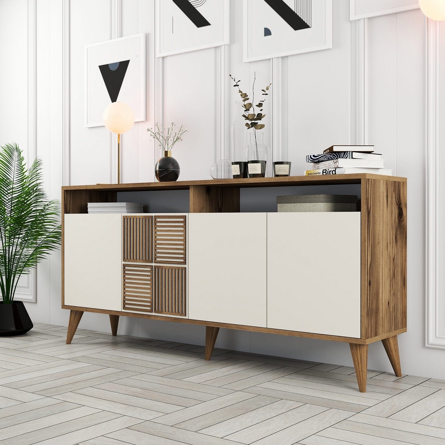 Asir Credenza con 4 ante Milan 160 Crema