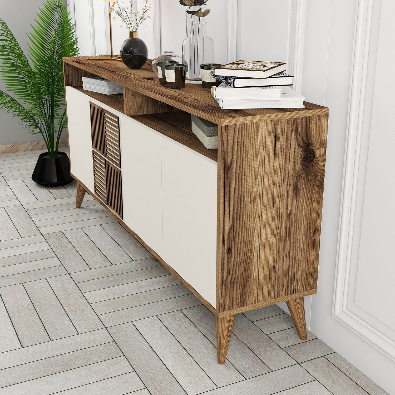 Asir Credenza con 4 ante Milan 160 Crema