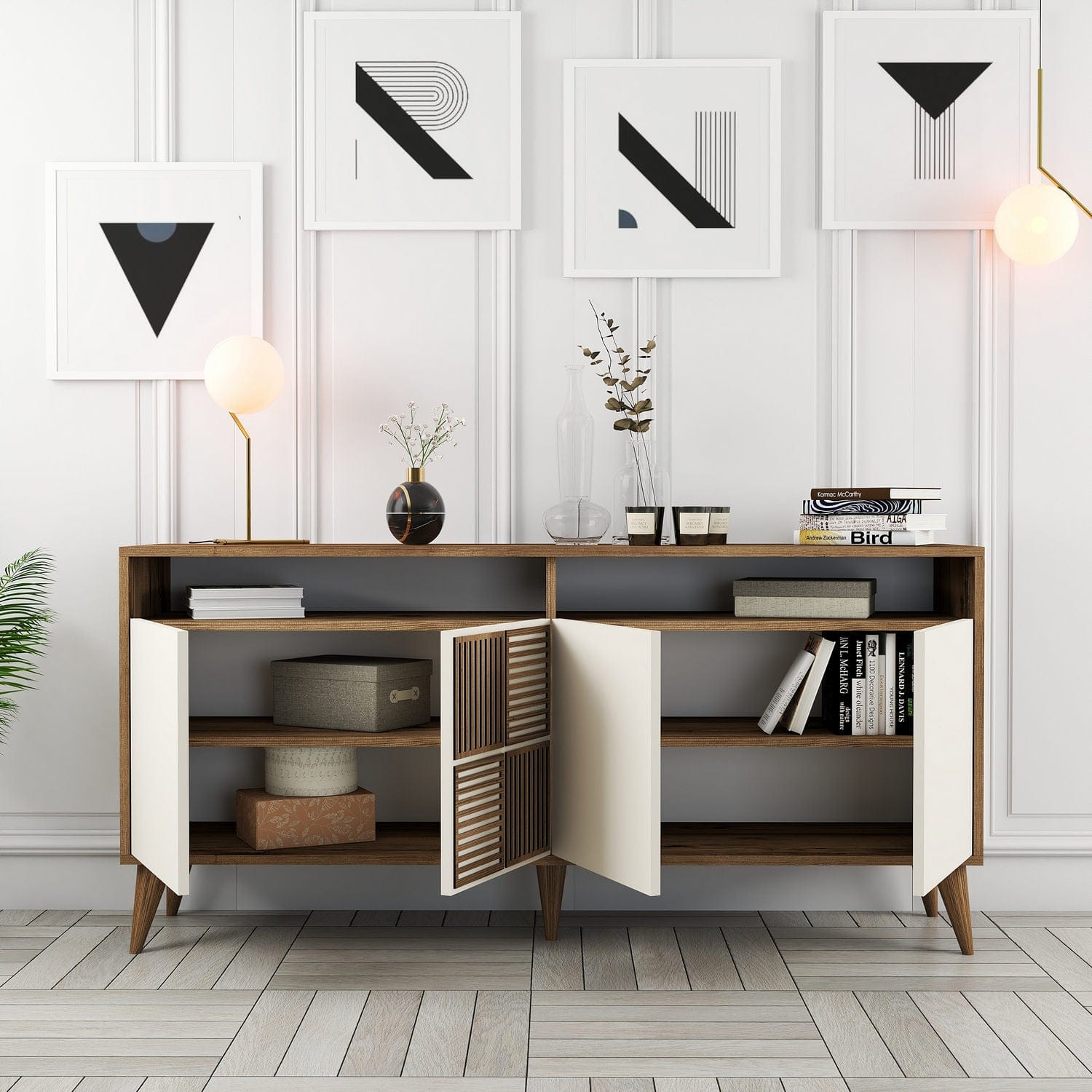 Asir Credenza con 4 ante Milan 160 Crema