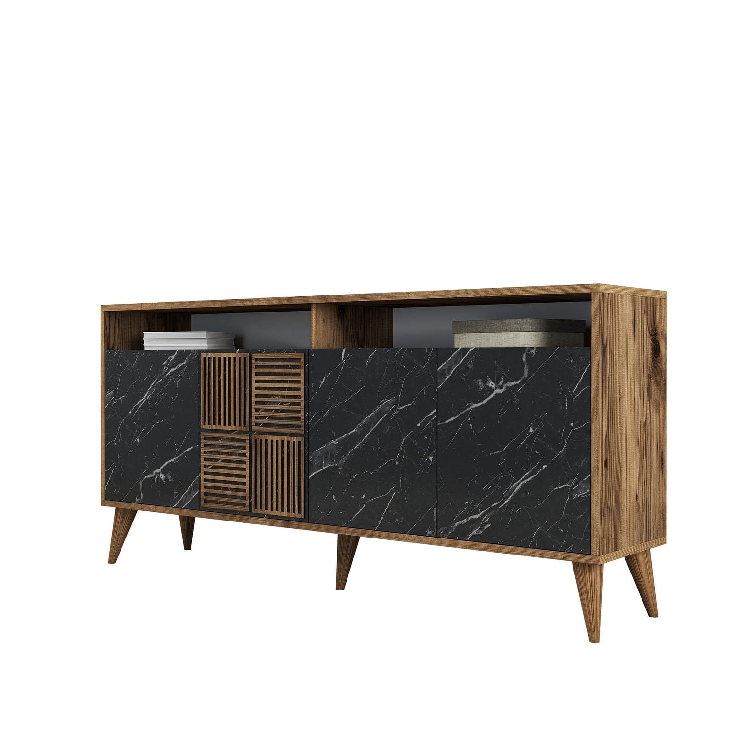 Asir Credenza con 4 ante Milan 160 Nero