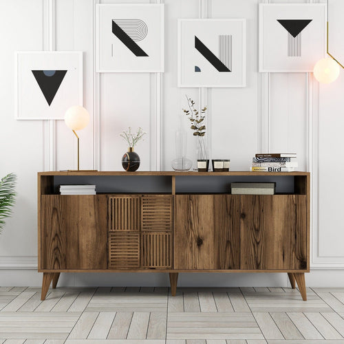 Asir Credenza con 4 ante Milan 160 Noce