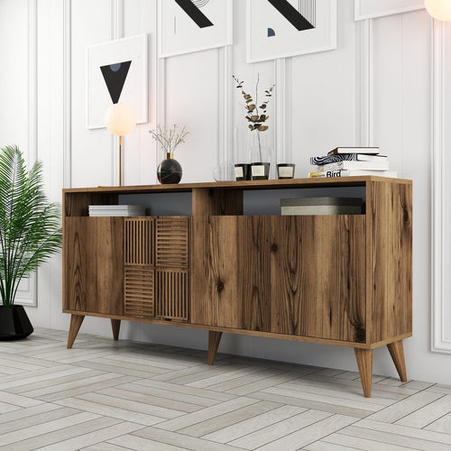 Asir Credenza con 4 ante Milan 160 Noce