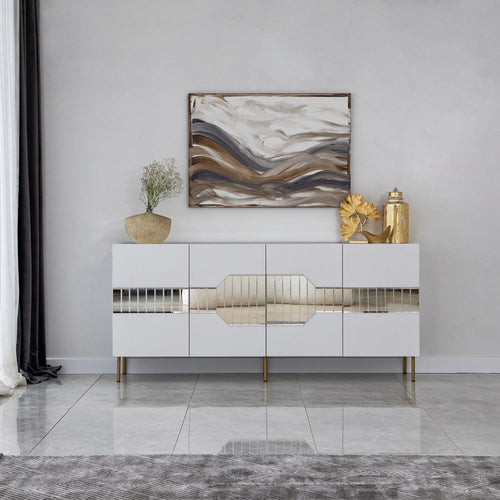 Asir Credenza con 4 ante Milan Bianco