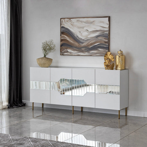 Asir Credenza con 4 ante Milan Bianco