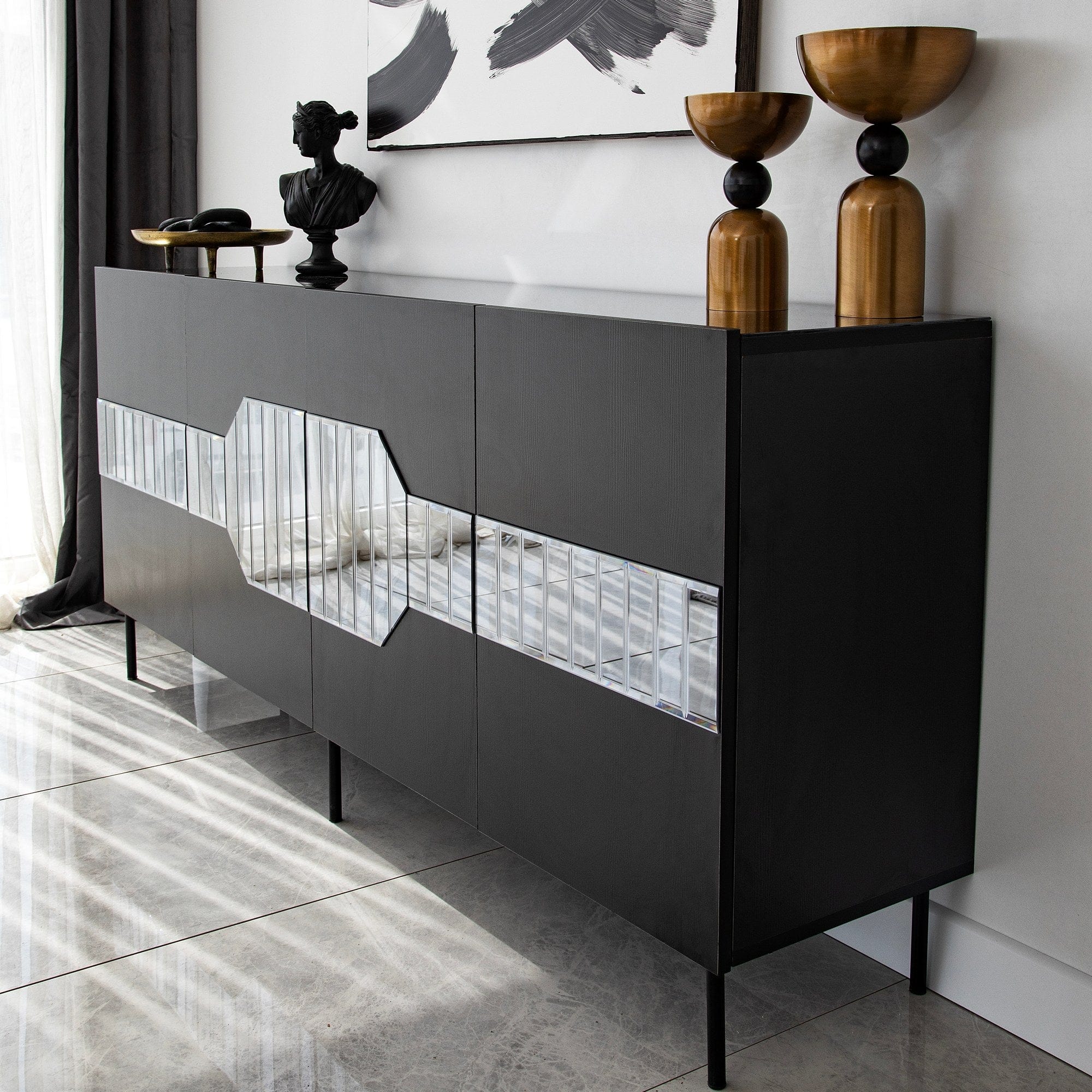 Credenza con 4 ante Milan Grigio (6)