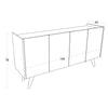 Asir Credenza con 4 ante Pekin Quercia