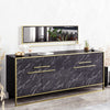 Asir Credenza con 4 ante Polka Aynalı Nero