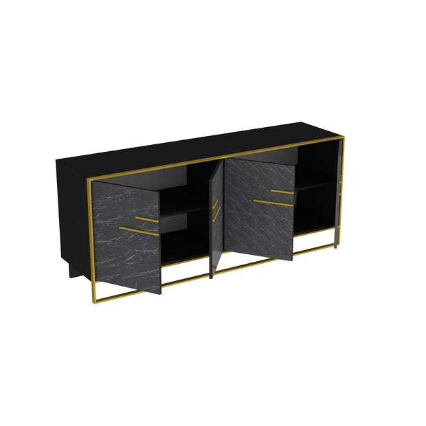 Asir Credenza con 4 ante Polka Nero