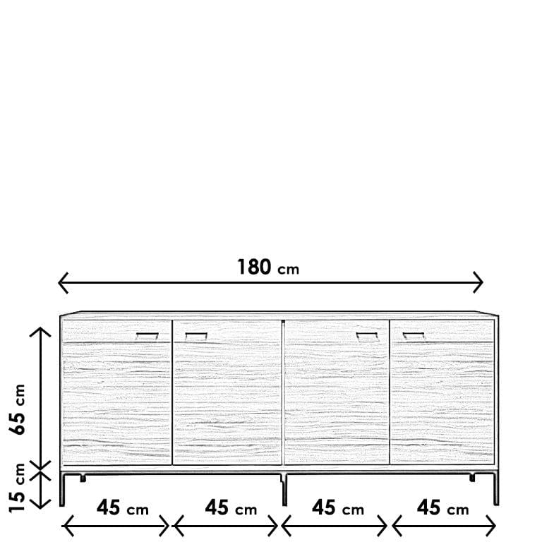 Credenza con 4 ante Porta L2002 Noce (7)