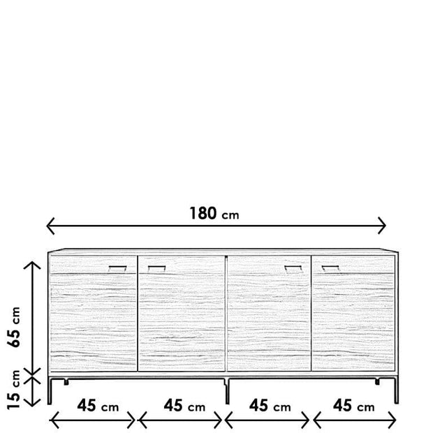 Credenza con 4 ante Porta L2002 Noce (7)