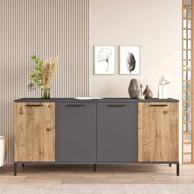 Asir Credenza con 4 ante Rela 4 Pino