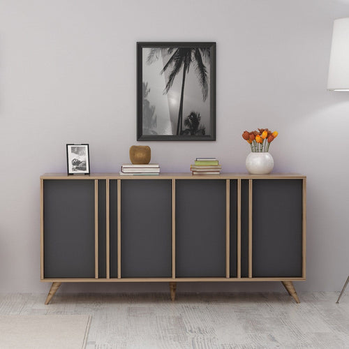 Asir Credenza con 4 ante Rilla Antracite