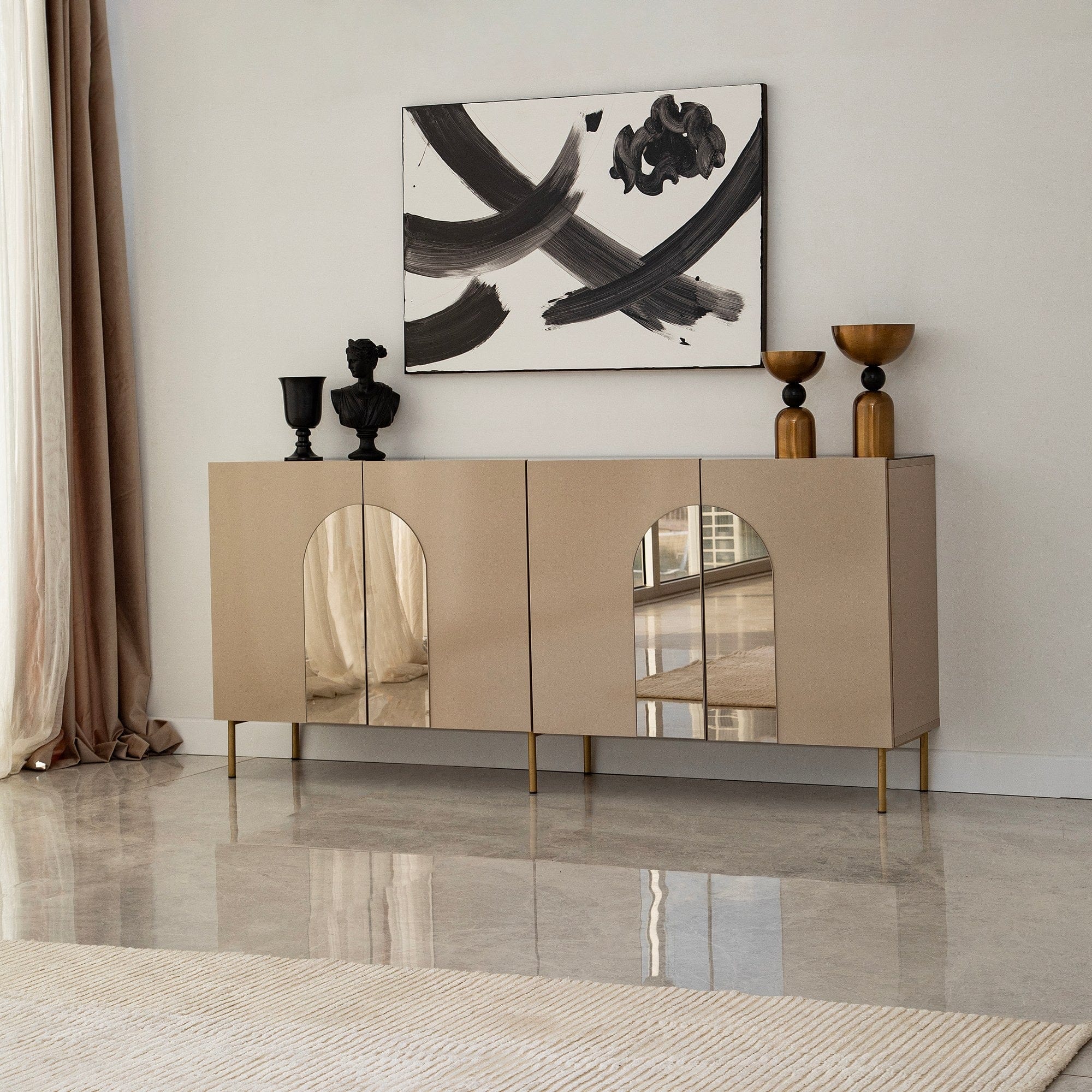 Asir Credenza con 4 ante Rome Ottone