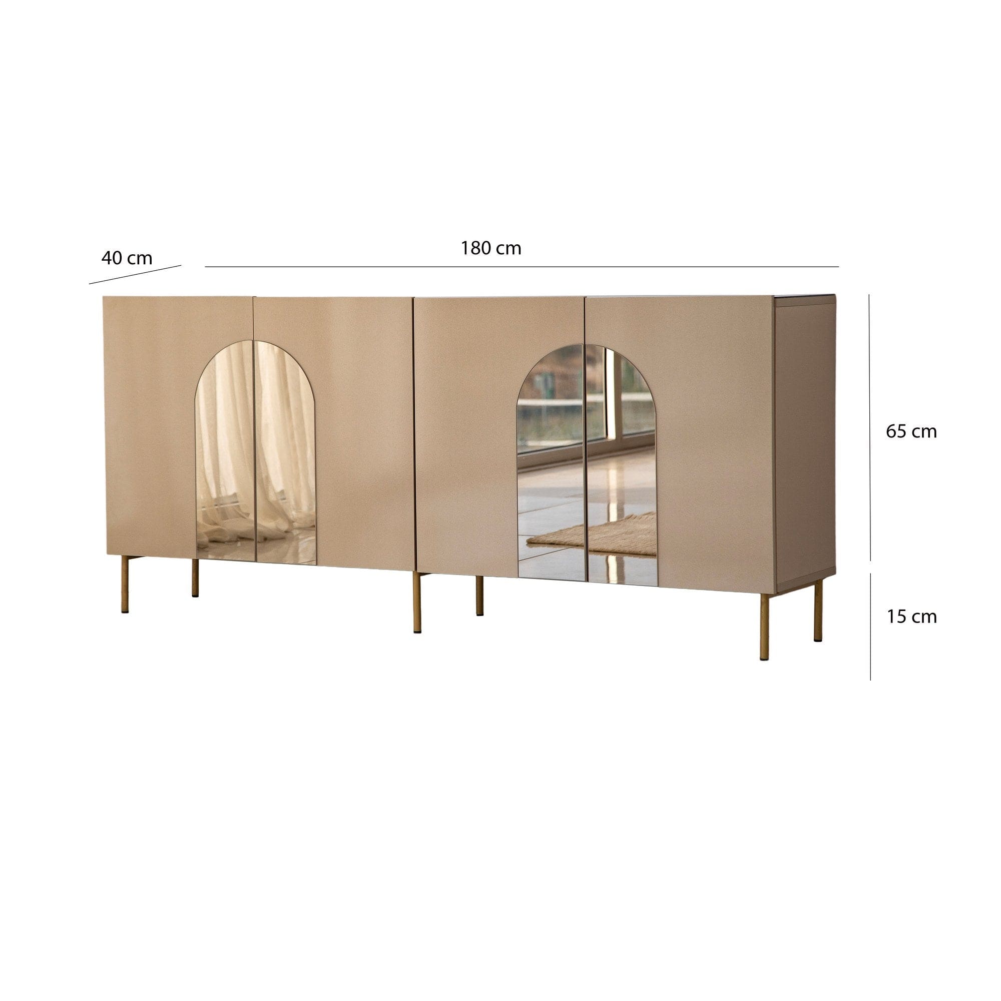 Asir Credenza con 4 ante Rome Ottone