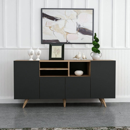 Asir Credenza con 4 ante Sansa Nero