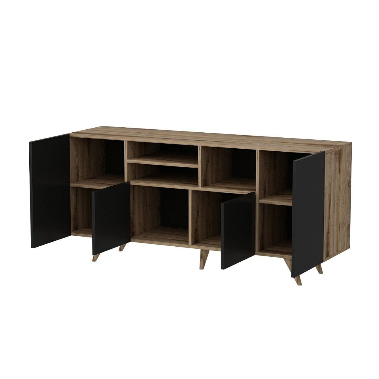 Asir Credenza con 4 ante Sansa Nero