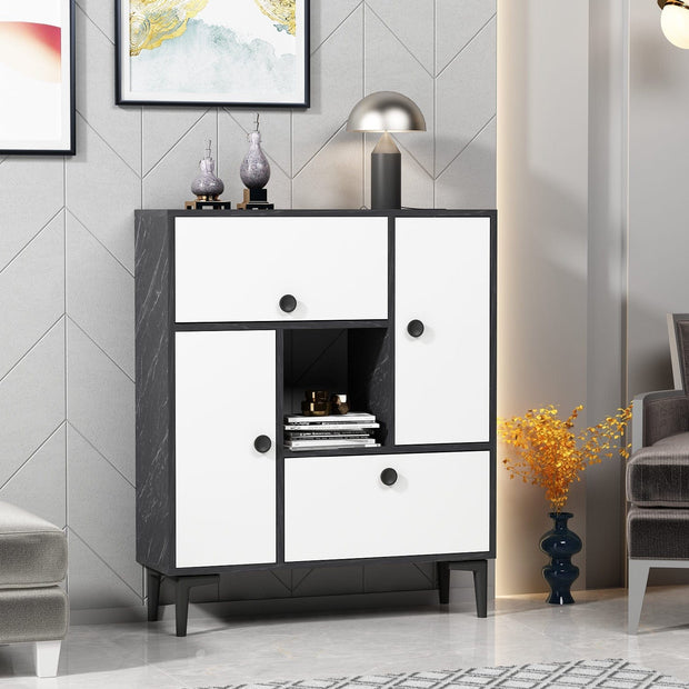 Asir Credenza con 4 ante Sidelya Bianco