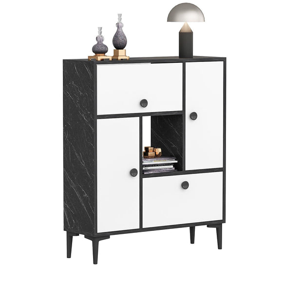 Asir Credenza con 4 ante Sidelya Bianco