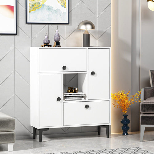 Asir Credenza con 4 ante Sidelya Bianco