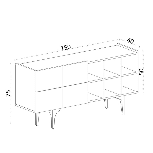 Asir Credenza con 4 ante Sirius Quercia