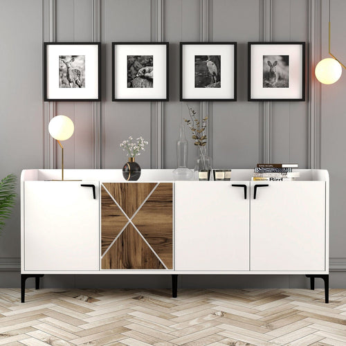 Asir Credenza con 4 ante Venedik Bianco