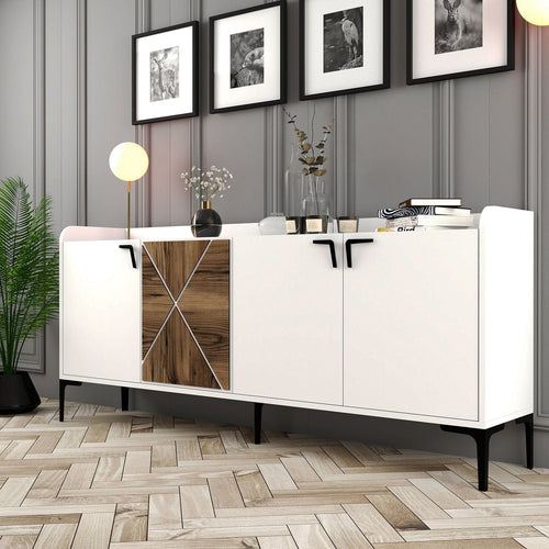 Asir Credenza con 4 ante Venedik Bianco