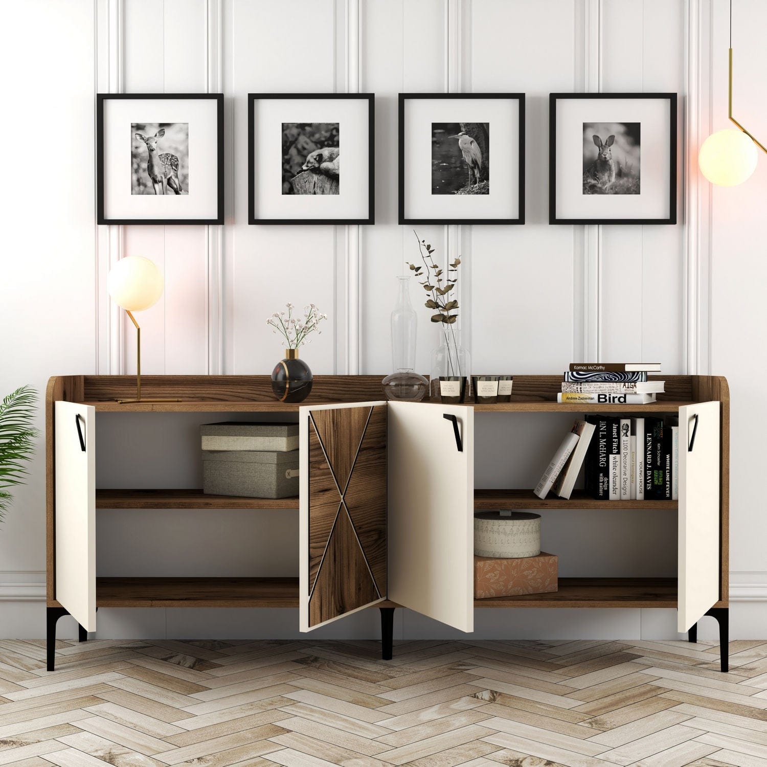 Asir Credenza con 4 ante Venedik Noce