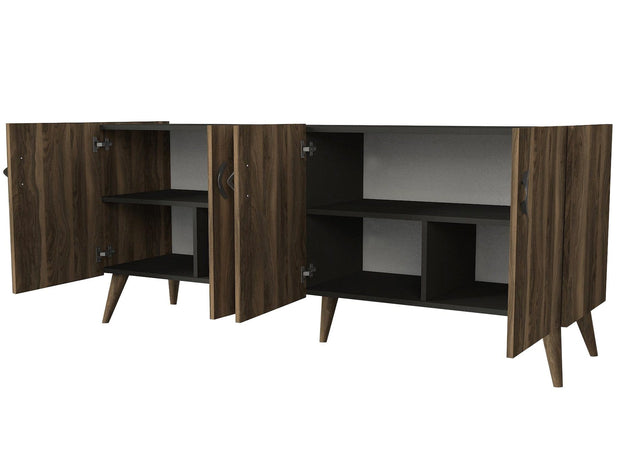 Asir Credenza con 4 ante Wood Antracite