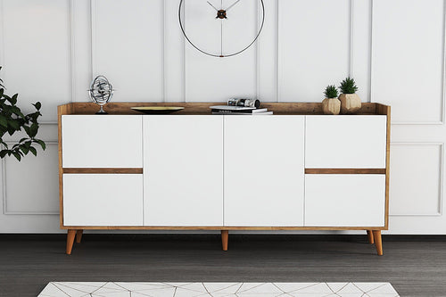 Asir Credenza con 4 cassetti e 2 ante Efron Bianco