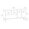 Asir Credenza con 5 ante Glise Bianco