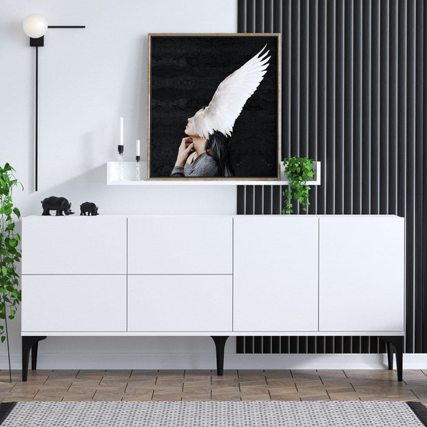 Asir Credenza con 6 ante Lucky Bianco