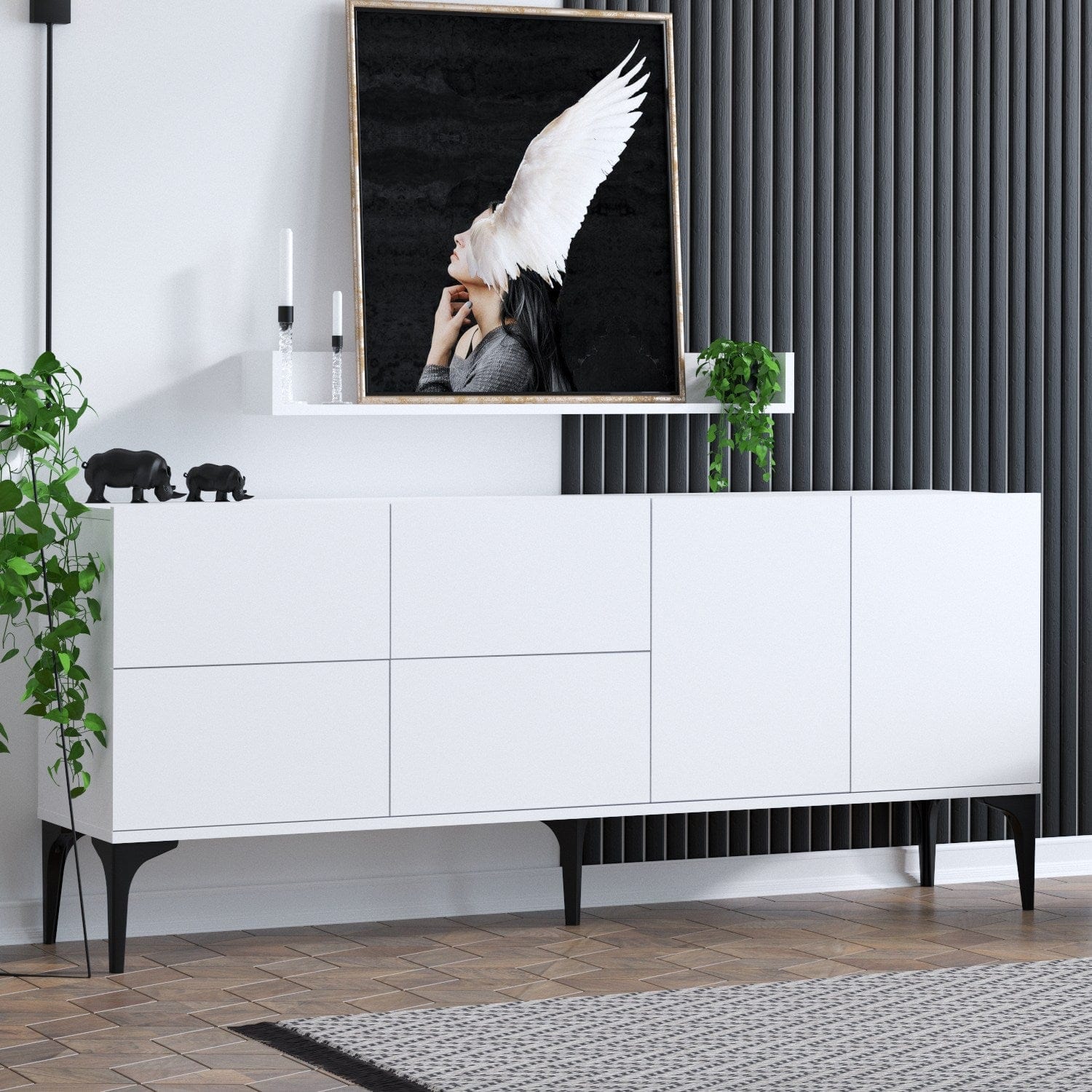 Asir Credenza con 6 ante Lucky Bianco