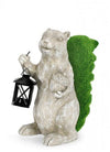 Bizzotto Decorazione da giardino Standing Garden Squirrel With Lantern Grigio