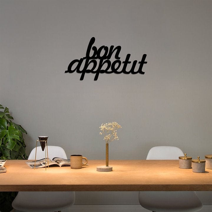 Asir Decorazione da parete Bon Apetit Nero