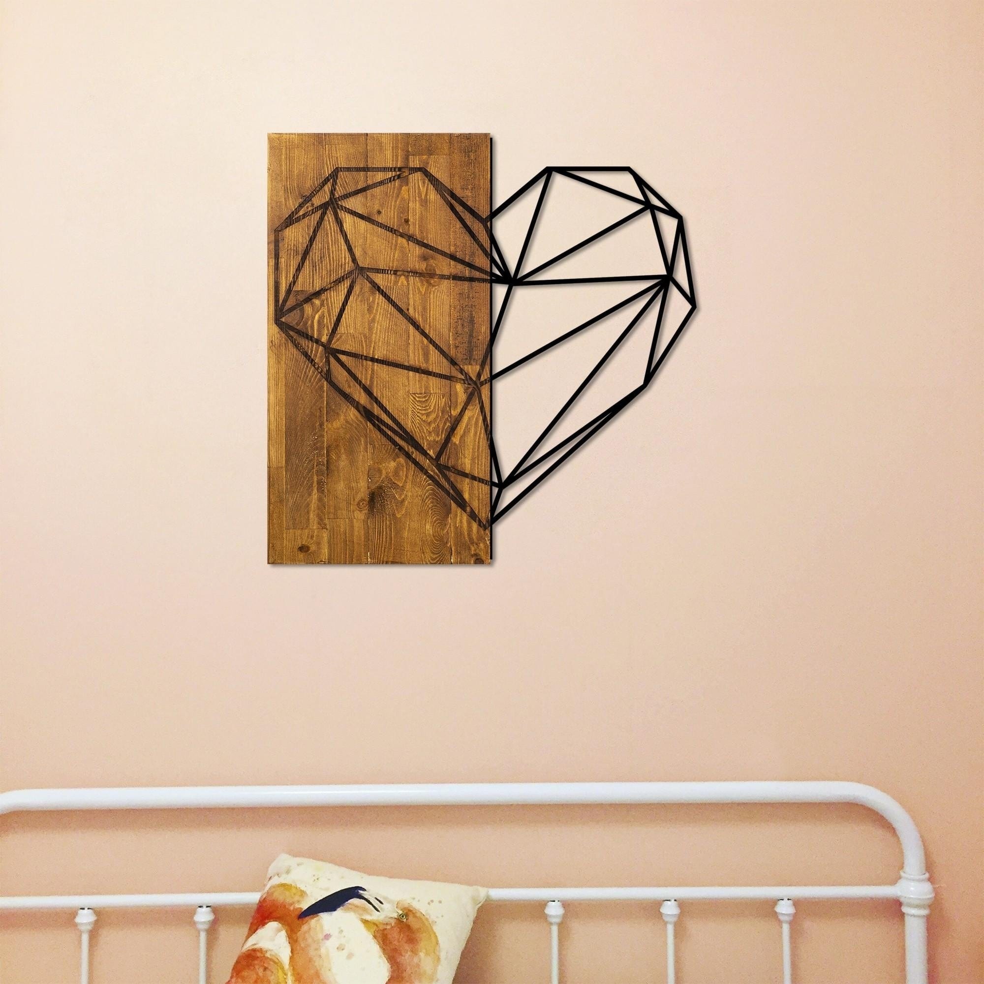 Asir Decorazione da parete Heart Noce