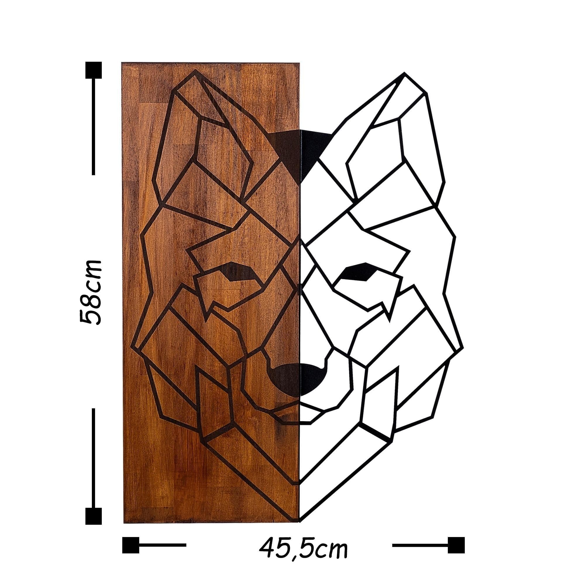 Asir Decorazione da parete Wolf 1 Noce