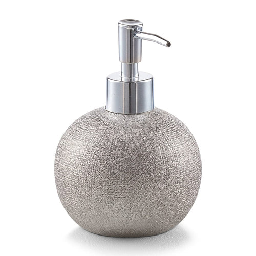 Zeller Dispenser di sapone in ceramica, Glitter Silver, Ø 10,3xH14,5 cm