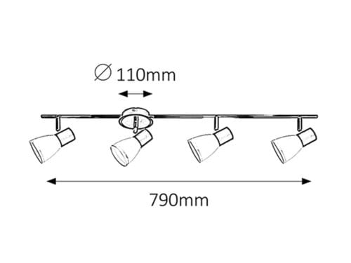 RabaLux Faretto da soffitto Ati 5979 Nero