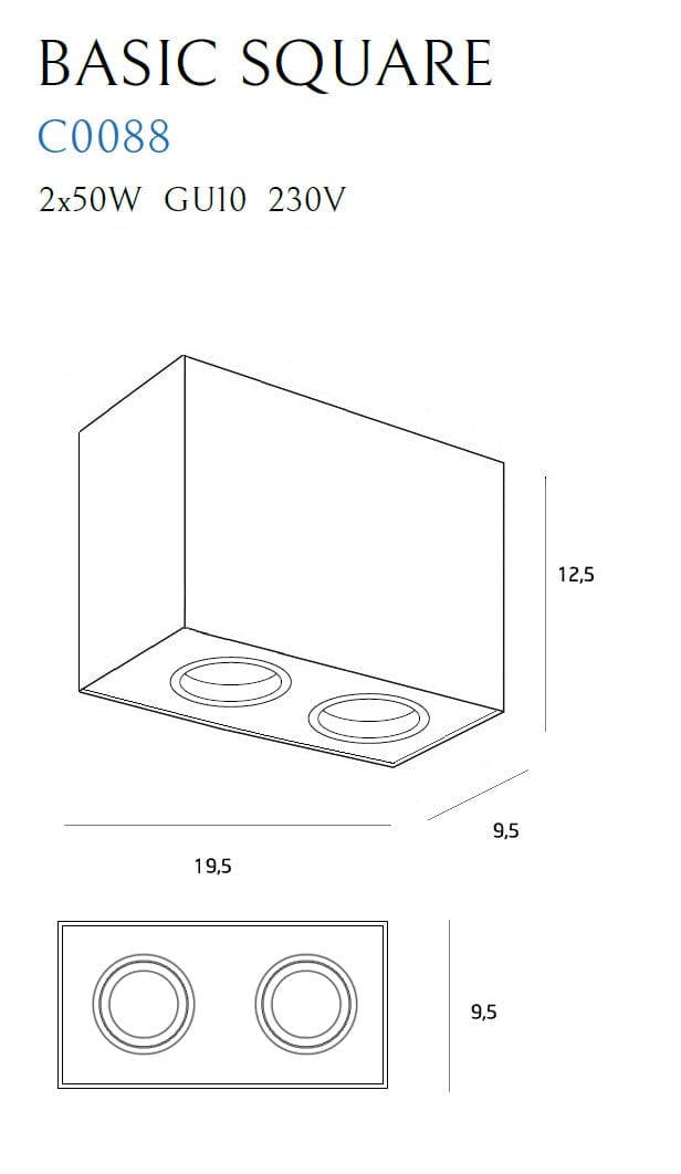 Maxlight Faretto da soffitto Basic C0088 Bianco