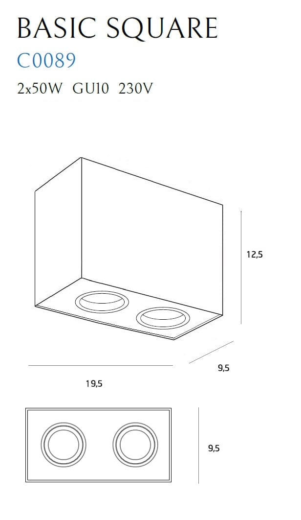 Maxlight Faretto da soffitto Basic C0089 Nero