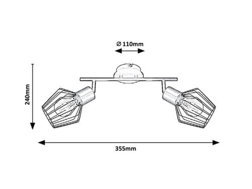 RabaLux Faretto da soffitto Belano 3535 Nero