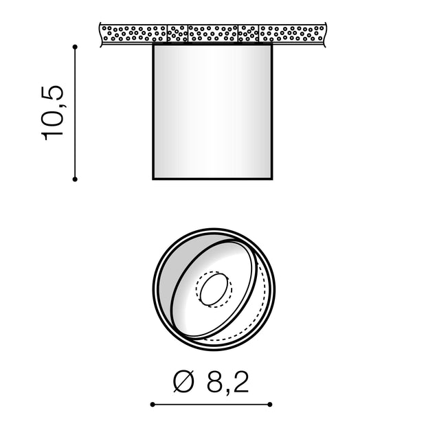 Azzarddo Faretto da soffitto Boston Tube AZ3468 Nero