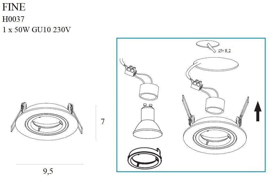 Maxlight Faretto da soffitto Fine H0037 Nichel