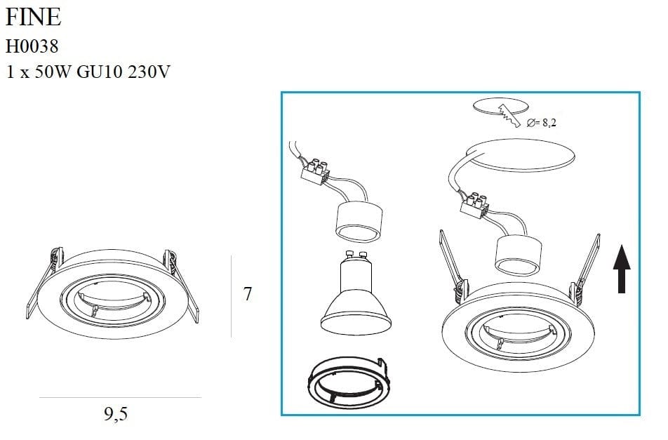 Maxlight Faretto da soffitto Fine H0038 Cromo