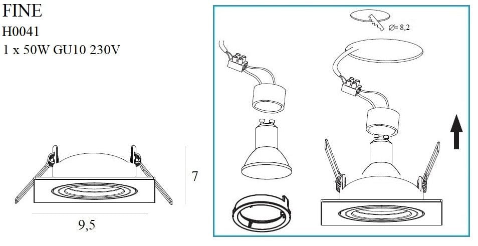 Maxlight Faretto da soffitto Fine H0041 Cromo