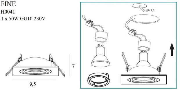 Maxlight Faretto da soffitto Fine H0041 Cromo