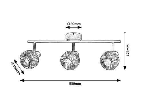 RabaLux Faretto da soffitto Grendel 3129 Faggio