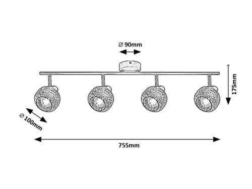 RabaLux Faretto da soffitto Grendel 3130 Faggio